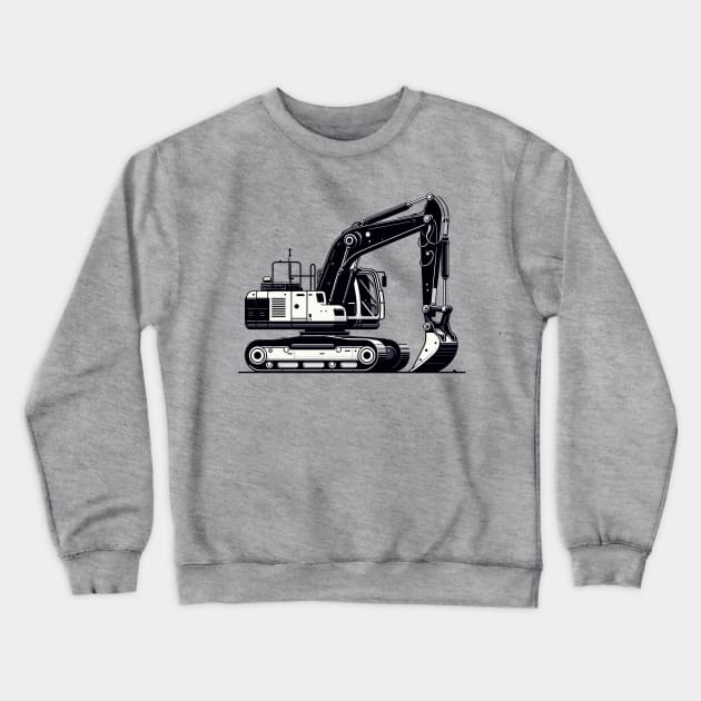 Excavator Crewneck Sweatshirt by Vehicles-Art